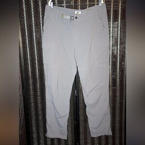REI Hiking Pants Women Size 14 Gray Zip Off UPF 50 Convertible
